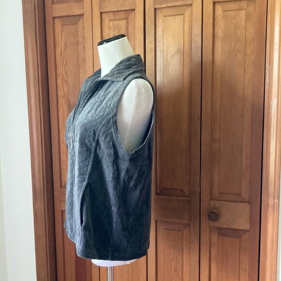 White Stag Grey Velour Zip Up Vest, Size S - Picture 6 of 9